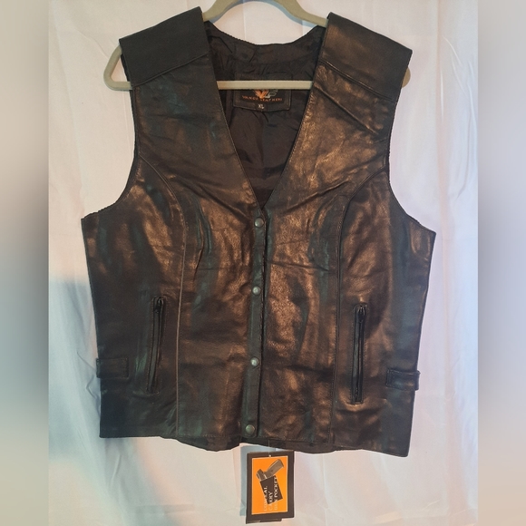 Vance Leather Ladies XL Vest Reflective Embroidered Phoenix Wings Conceal Carry - Picture 1 of 9